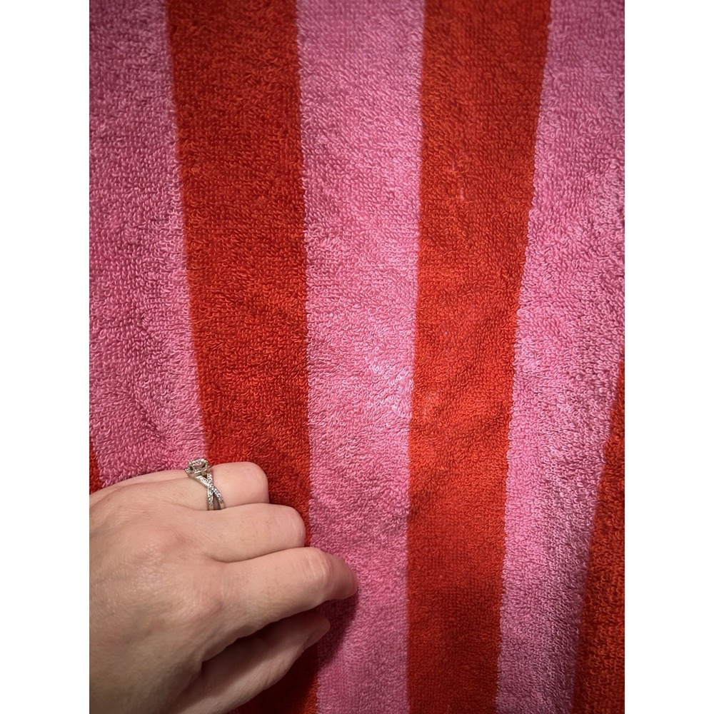 IKEA Pink and Red Striped Women's Robe with Blue Belt - Picture 6 of 6